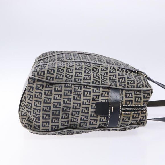 FENDI Zucchino Canvas Tote Bag Navy Silver - Picture 4 of 13